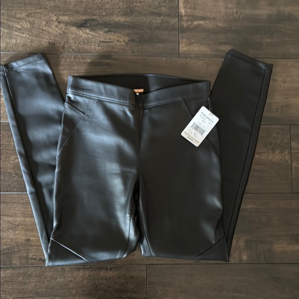 Black Faux Leather Leggings NWT